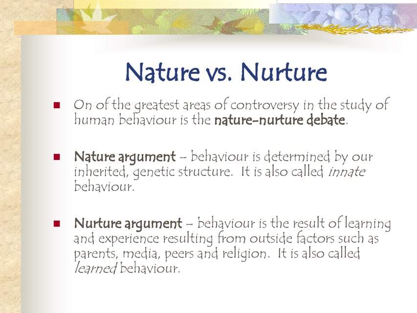 research paper on nature vs nurture