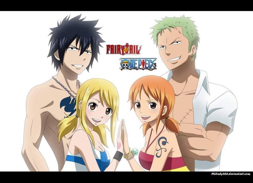 One Piece and Fairy Tail.