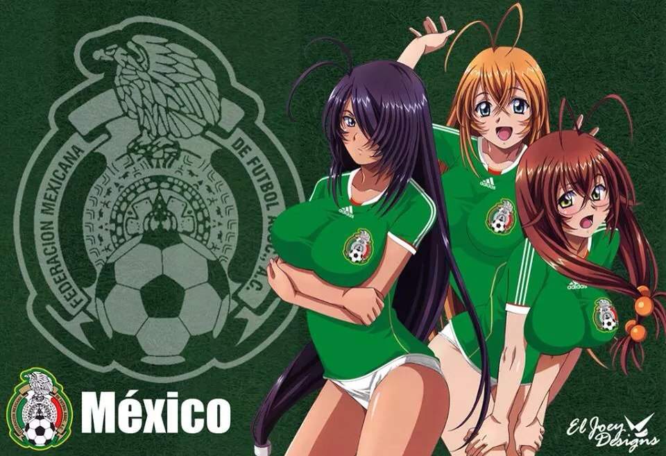 Its nice to see some anime with the shirt of the mexican team.