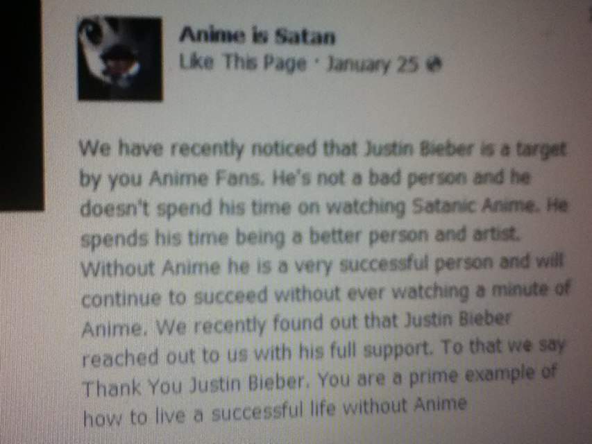 Anime Is Satan Page