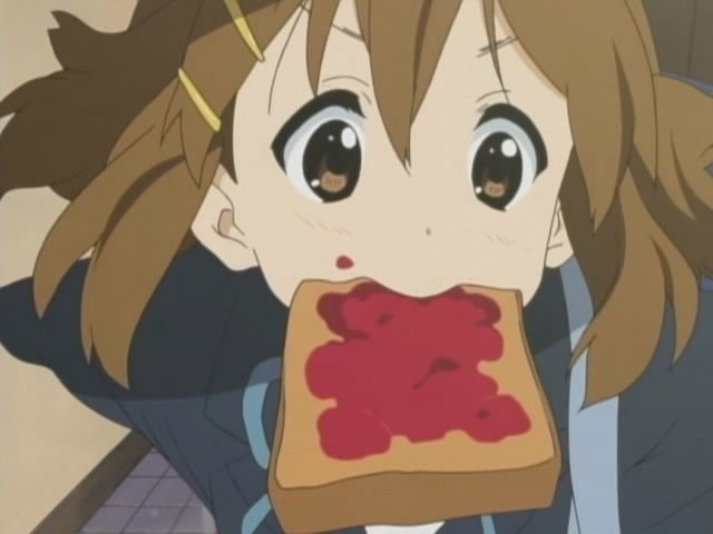 Anime Girl With Bread In Mouth