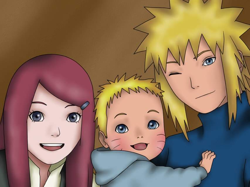 Naruto and his father and mother | Anime Amino