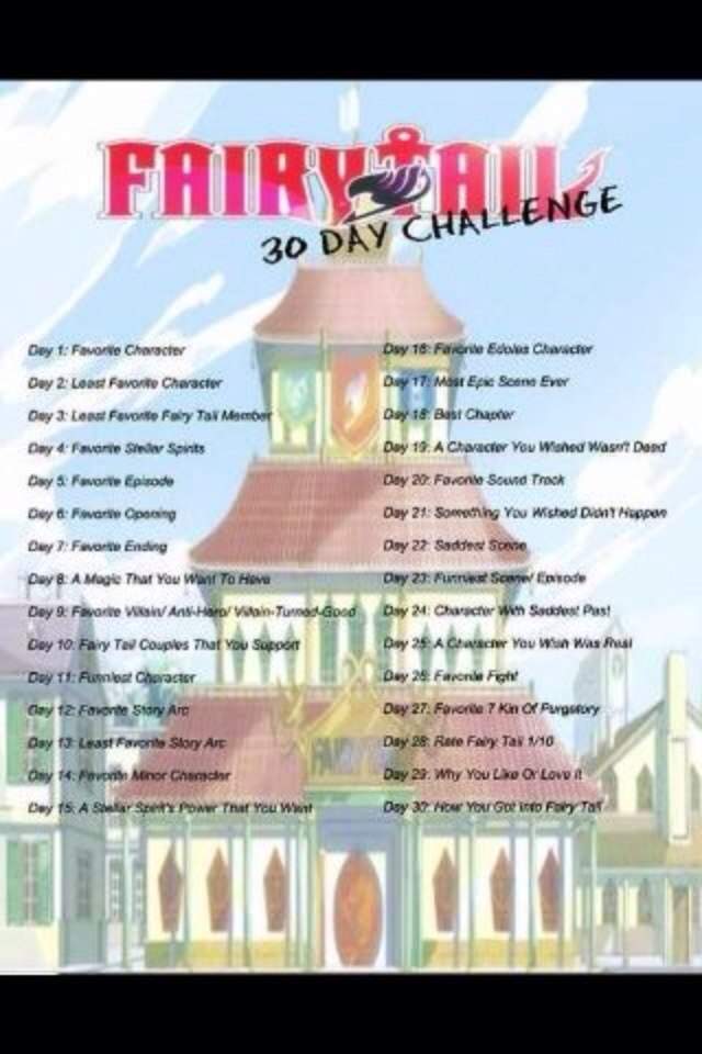 Fairy Tail 30 Day Challenge Anime Amino
