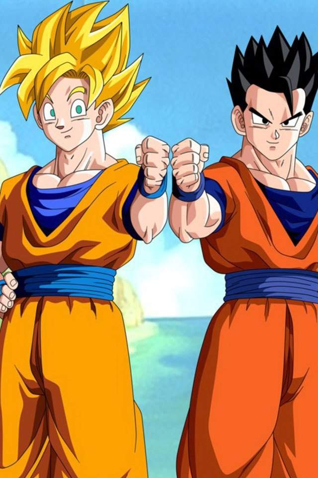 Son Goku and Son Gohan.