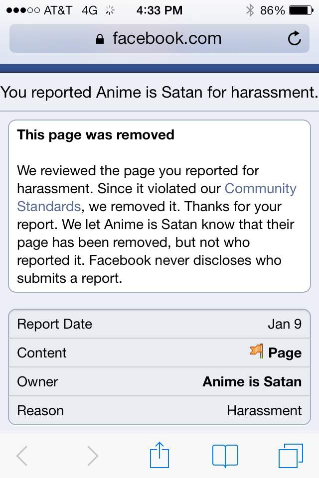 Anime Is Satan Facebook